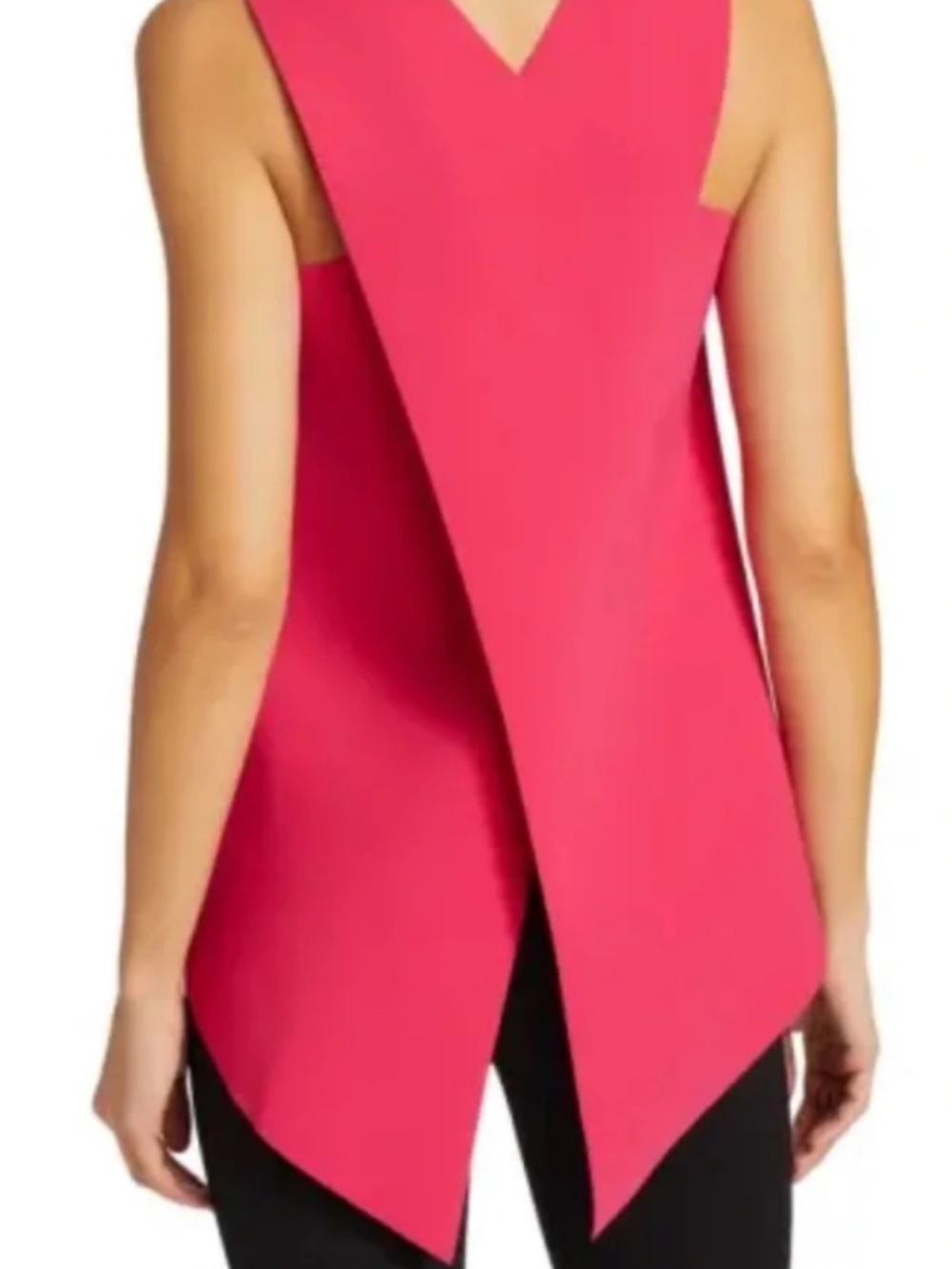 CHIARA BONI NWT AMBAR Top Lampone Pink 8 $290 Tank Sleeveless Blouse